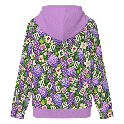 Women's Mahjong Full Zip Waffle Knit Hoodie