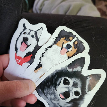 Personalized Dog Face Stickers - Upload your Dog photo