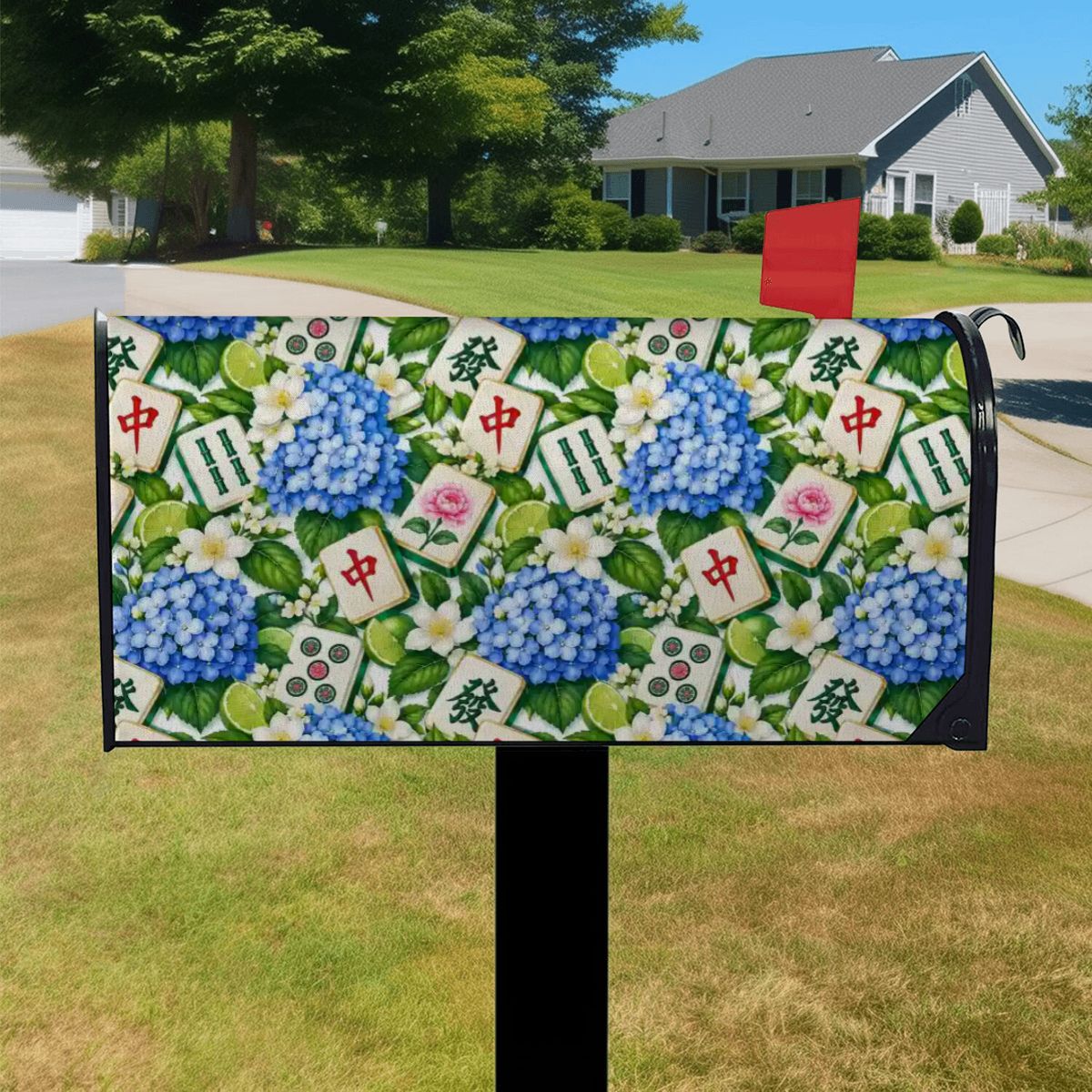 Mahjong Mailbox Cover – Warning: Mahjong Lover Lives Here!