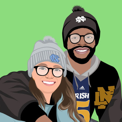 Custom Cartoon Couple Portraits - Digital | Printable - Perfect Gift