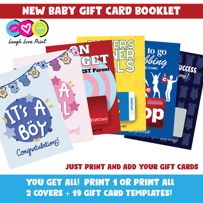 New Baby Gift Card Booklet - Excellent for Baby Shower Gift or New Parents - INSTANT Printable Download