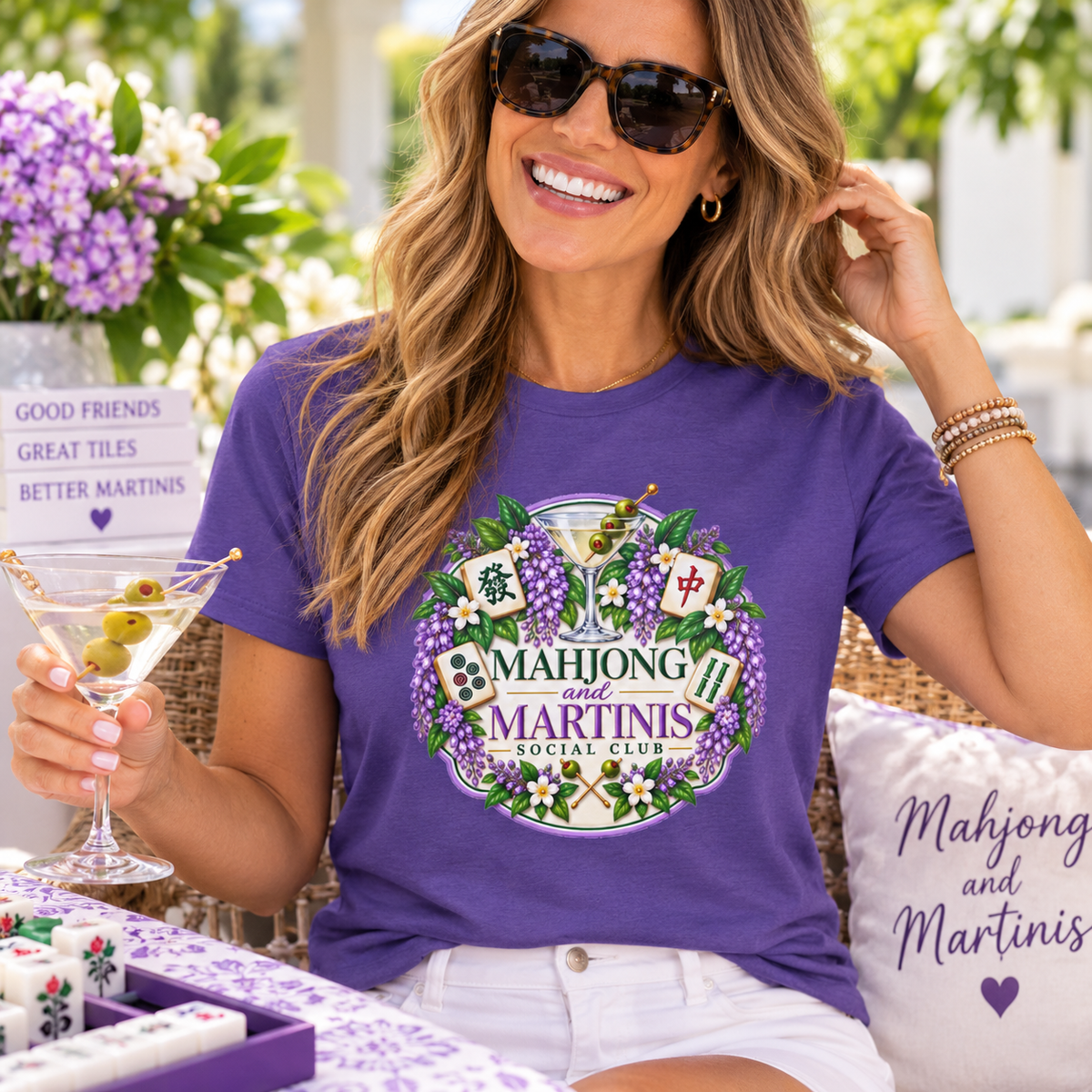 Mahjong & Martinis T-Shirt — Mahjong Social Club Graphic Tee