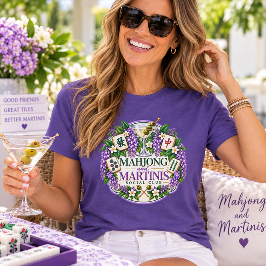 Mahjong & Martinis T-Shirt — Mahjong Social Club Graphic Tee