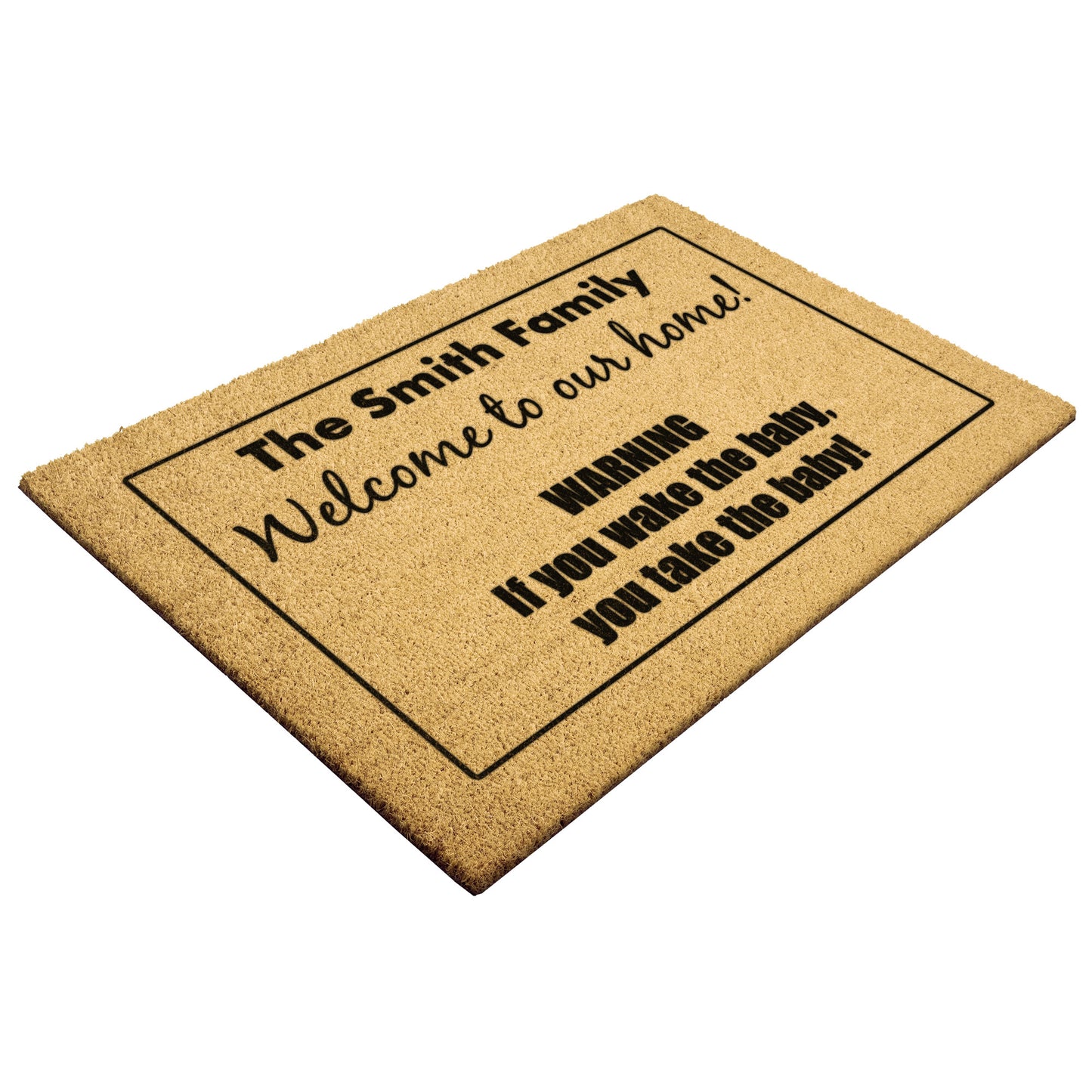 Funny New Mom Welcome Mat - Don't Wake the Baby! Best New Parent Gift - Perfect for New Families
