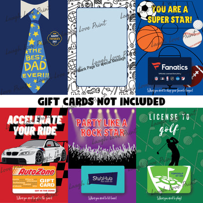 Father's Day Gift Card Booklet - Excellent Gift for Dad or Husband - INSTANT Printable Download