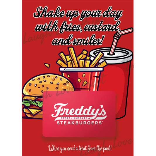 Gift Card Holder - Freddy's Restaurant - Add to any of the other Gift Card Books - Printable Instant Download Gift