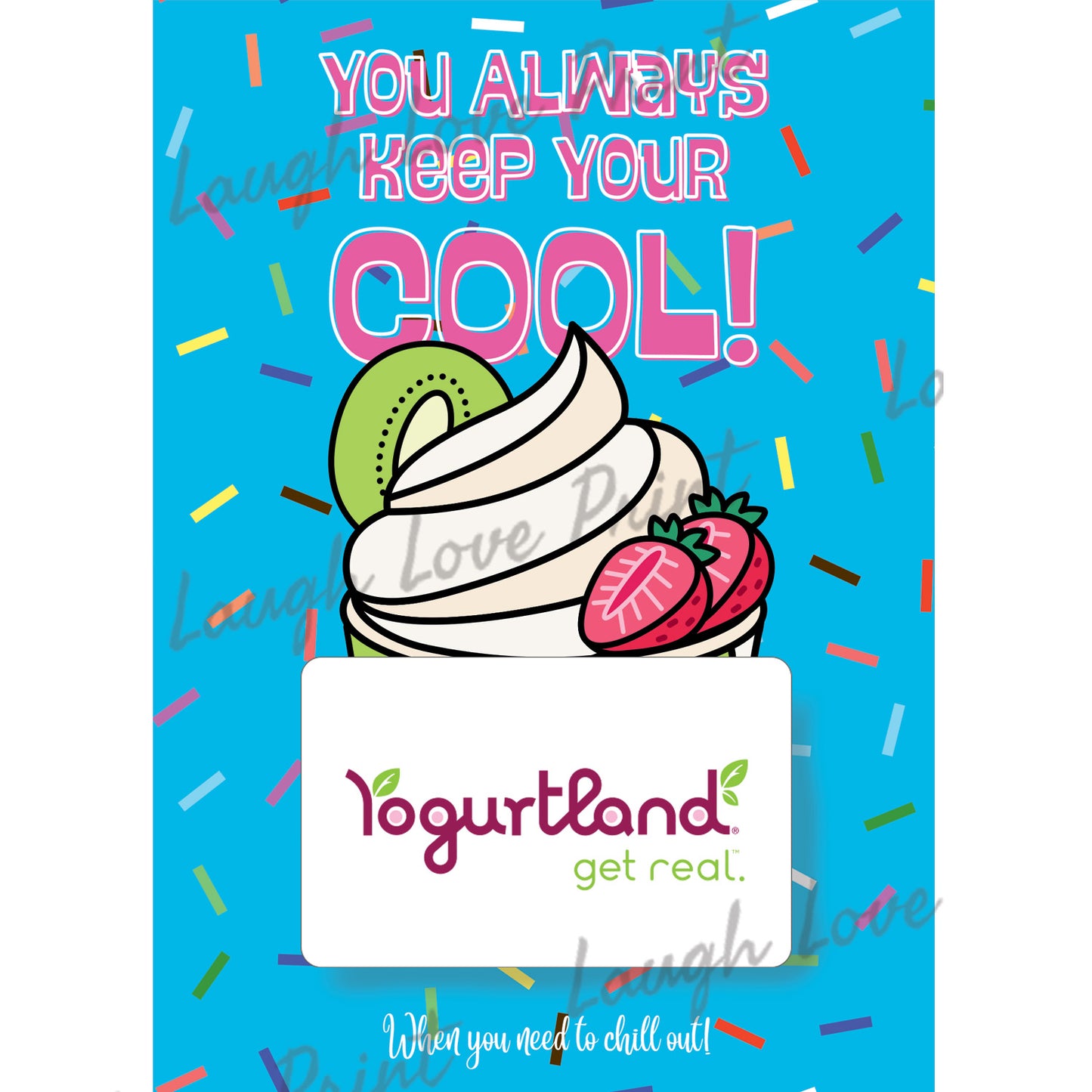 Gift Card Holder - Frozen Yogurt Gift Card Theme - Add to any of the other Gift Card Books - Printable Instant Download Gift