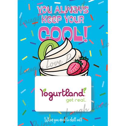 Gift Card Holder - Frozen Yogurt Gift Card Theme - Add to any of the other Gift Card Books - Printable Instant Download Gift