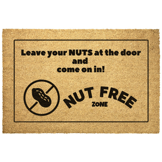 Funny Front Door Mat for Nut Free Allergy Homes