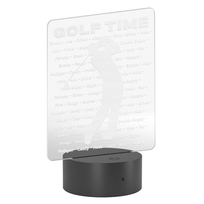 LED Sign - Golf Time - Perfect Gift for Dads, Husbands, Friends and all Golf Lovers