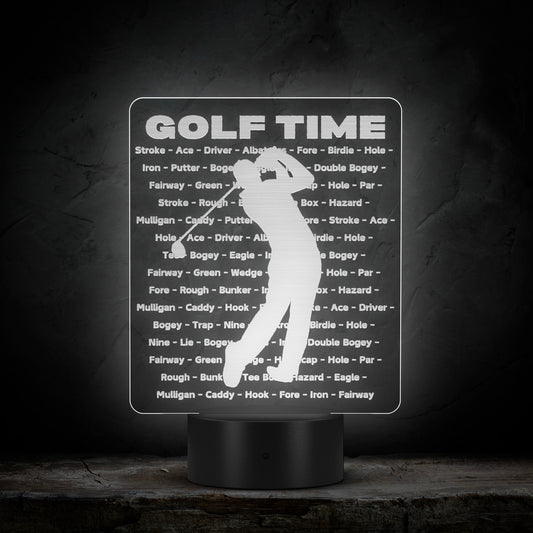 LED Sign - Golf Time - Perfect Gift for Dads, Husbands, Friends and all Golf Lovers