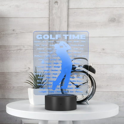 LED Sign - Golf Time - Perfect Gift for Dads, Husbands, Friends and all Golf Lovers