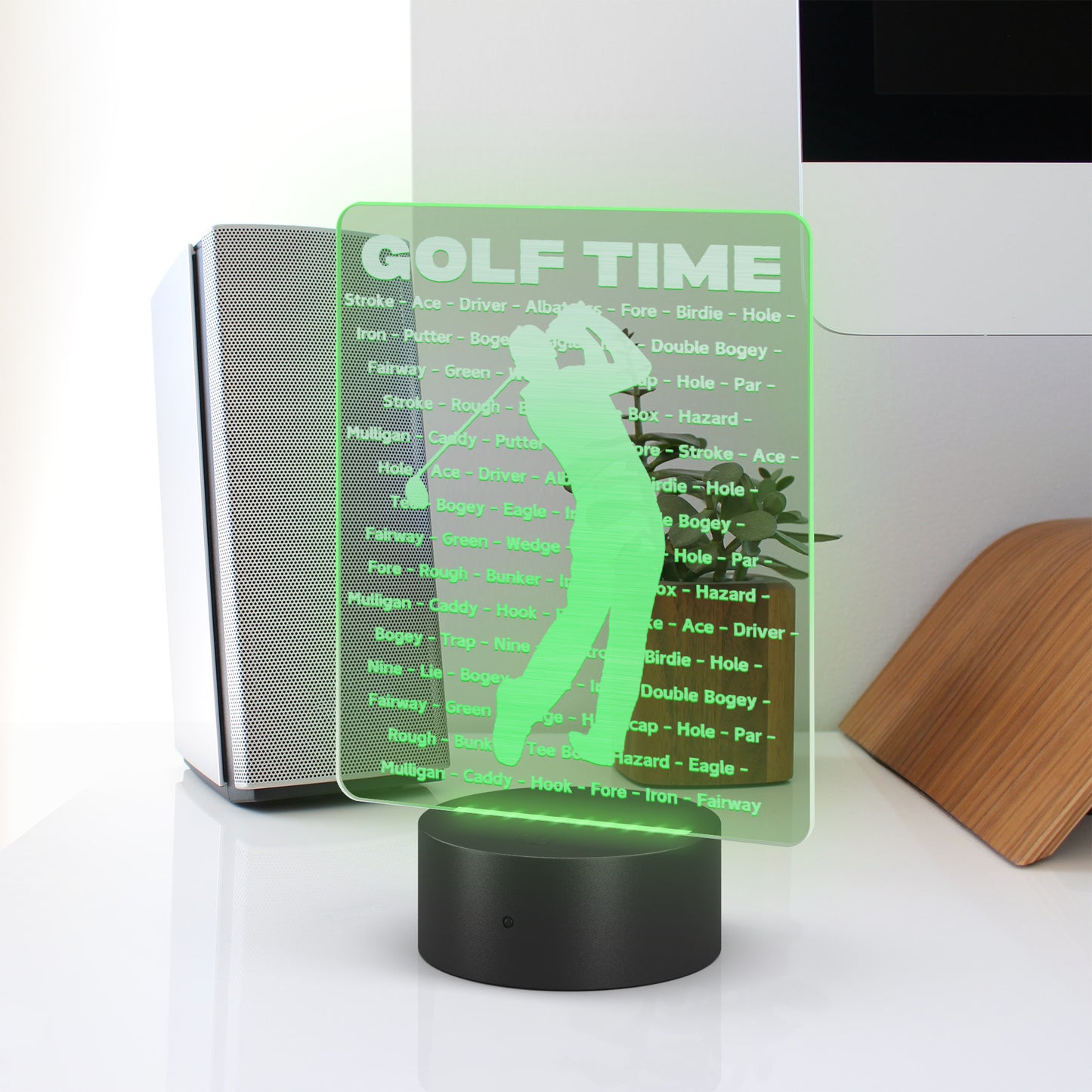 LED Sign - Golf Time - Perfect Gift for Dads, Husbands, Friends and all Golf Lovers