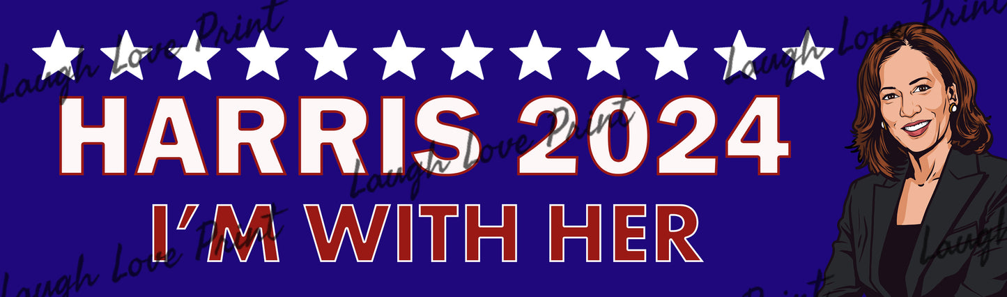 Harris 2024 - I'm With Her - Bumper Magnet