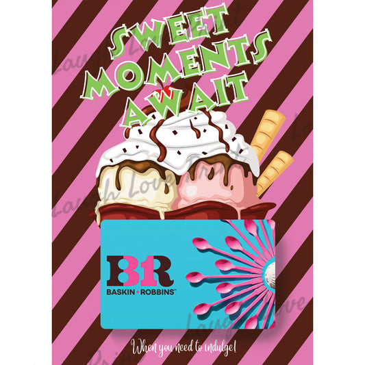Bonus Gift Card Page - Ice Cream - Add to any of the other Gift Card Books - Printable Instant Download Gift