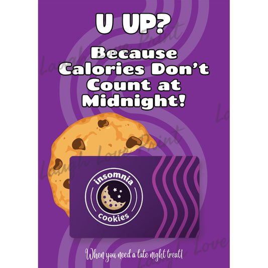 Bonus Gift Card Page - Insomnia Cookies - Add to any of the other Gift Card Books - Printable Instant Download Gift