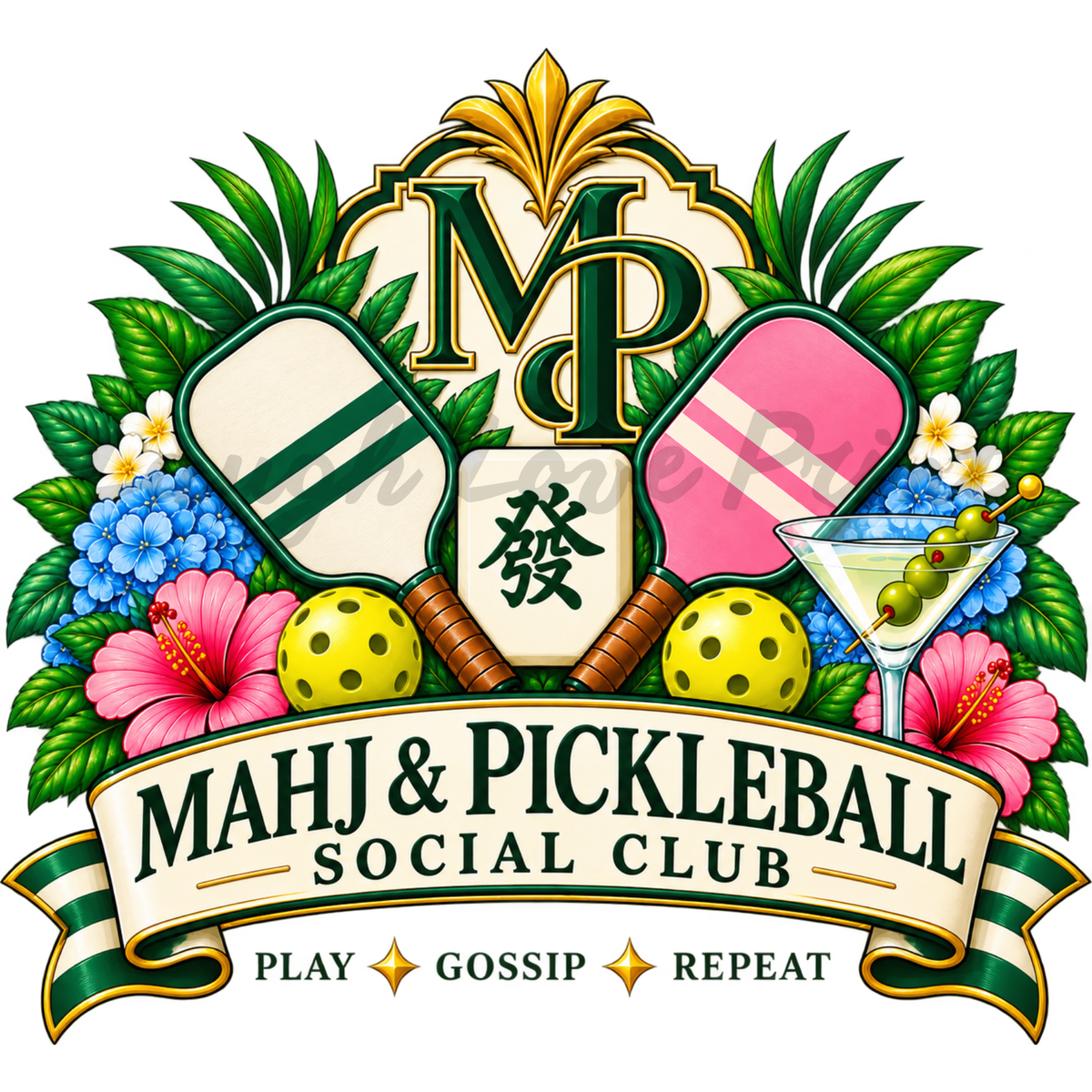 Mahj & Pickleball Social Club Polo