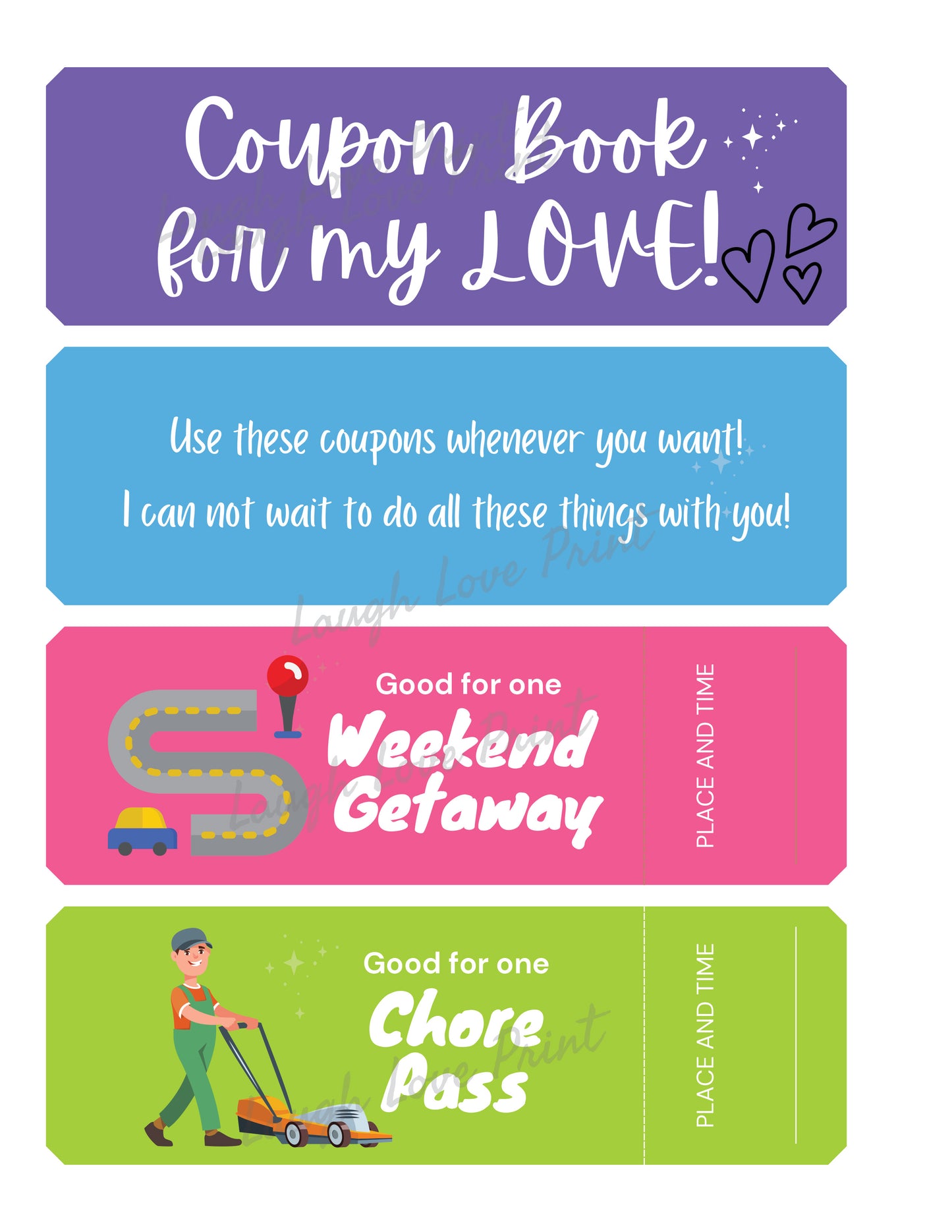 Best Boyfriend Coupons, Husband Coupon Book, Valentines Day Present, Romantic Anniversary Gift For Him, Love Vouchers Bestseller - PRINTABLE