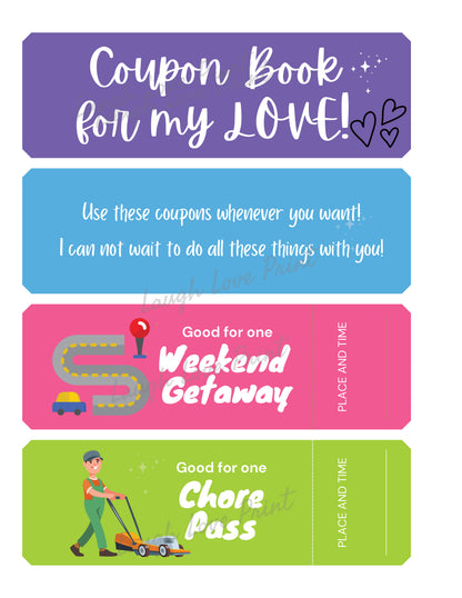 Best Boyfriend Coupons, Husband Coupon Book, Valentines Day Present, Romantic Anniversary Gift For Him, Love Vouchers Bestseller - PRINTABLE