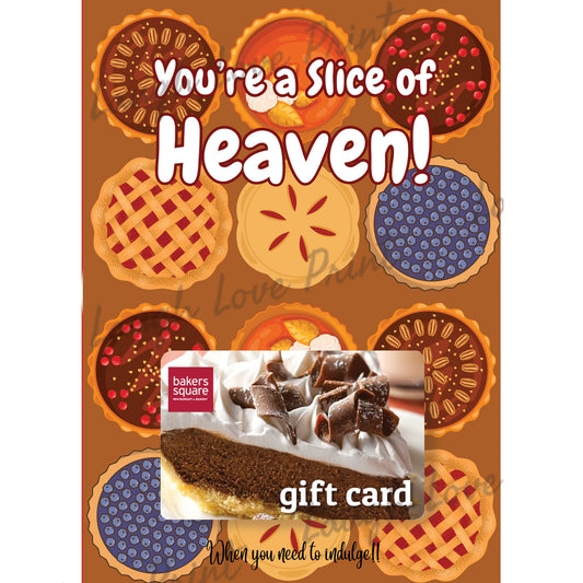 Gift Card Holder - Pie Shop Gift Card Theme - Add to any of the other Gift Card Books - Printable Instant Download Gift