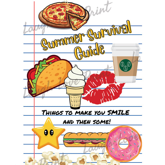 Bonus Gift Card Cover - Summer Survival - Add to any of the other Gift Card Books - Printable Instant Download Gift