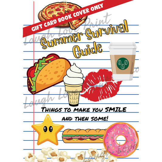 Create your own Gift Card Book - Summer Survival Gift Card Book Cover - Printable Instant Download Gift