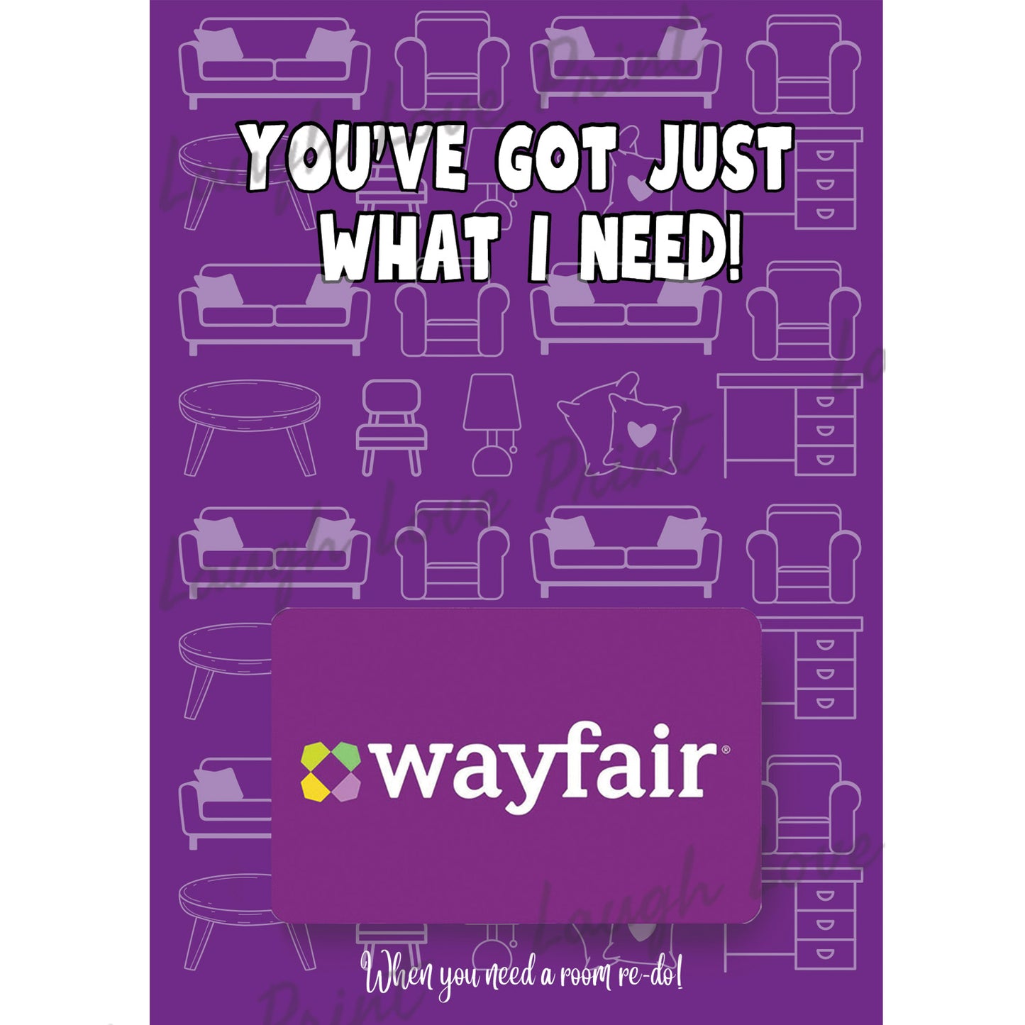 Gift Card Holder - Modern Furniture Store Wayfair Gift Card - Add to any of the other Gift Card Books - Printable Instant Download Gift