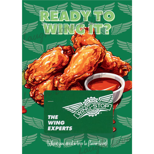 Gift Card Holder - Wing Stop Restaurant - Add to any of the other Gift Card Books - Printable Instant Download Gift