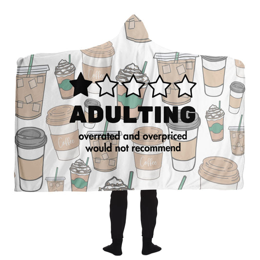 adulting with coffee hooded blanket gift
