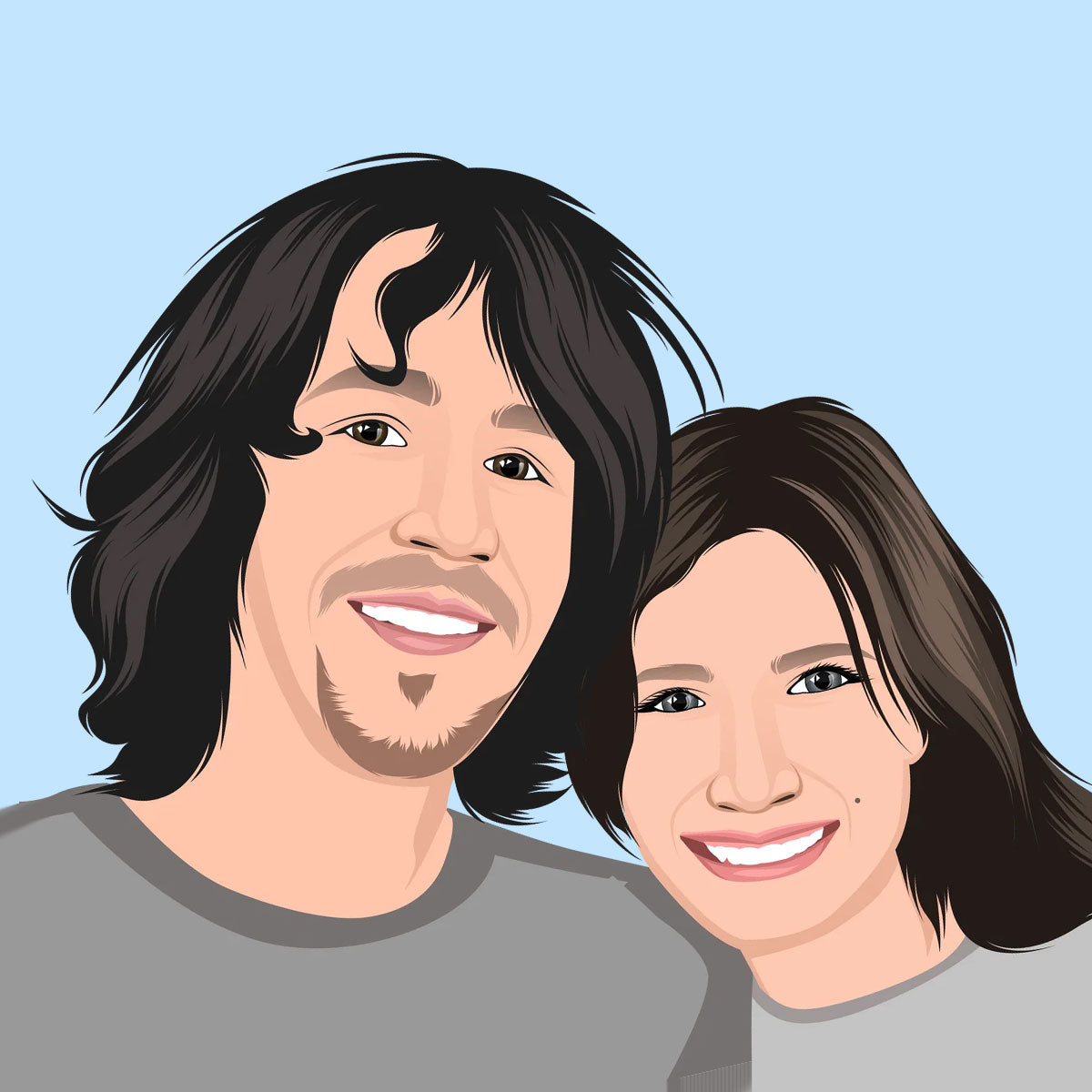 Custom Cartoon Couple Portraits - Digital | Printable - Perfect Gift