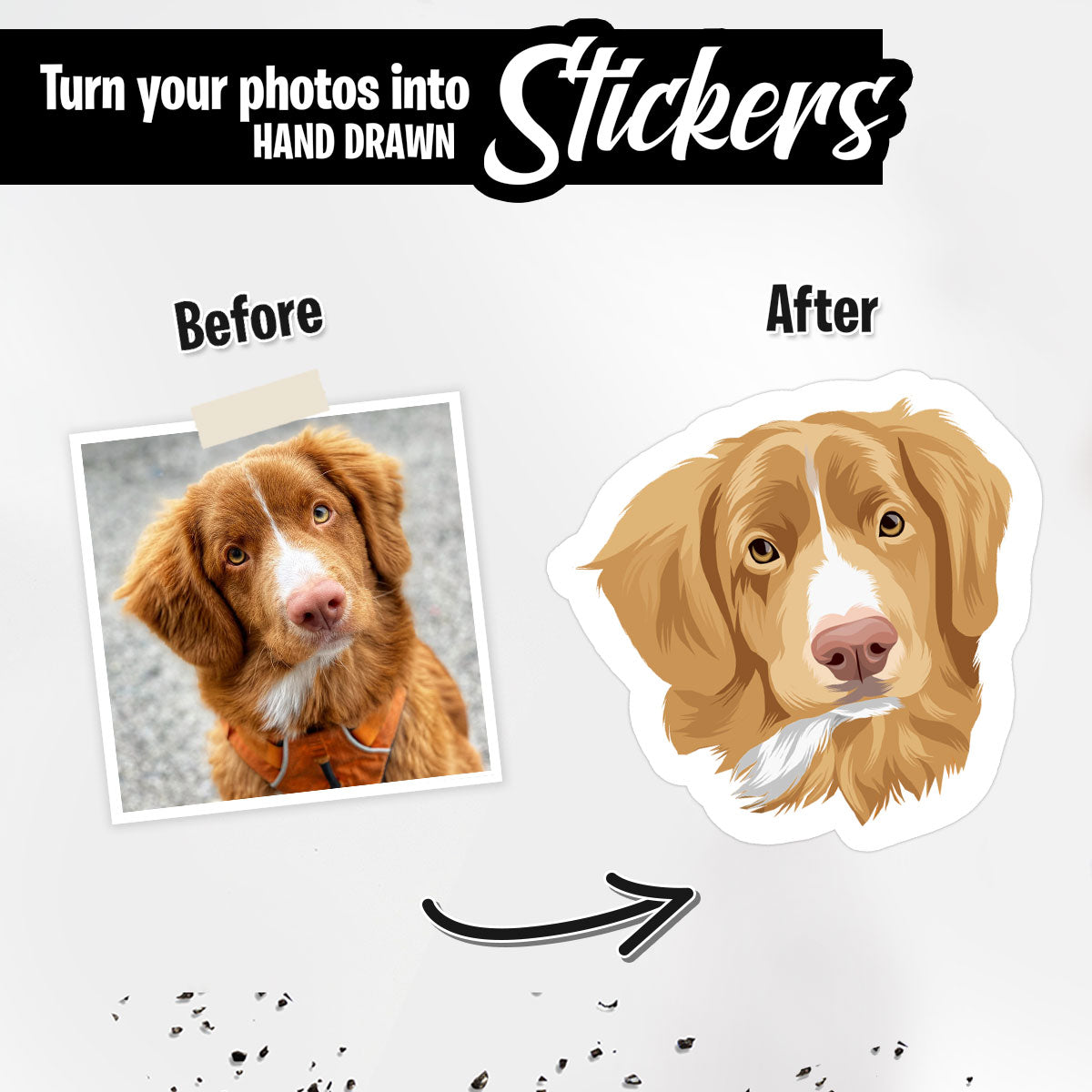 Personalized Dog Face Stickers - Upload your Dog photo