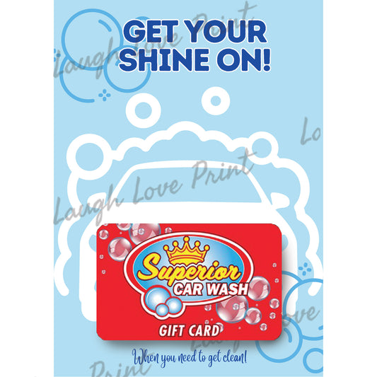 Gift Card Holder - Car Wash Gift Card Theme - Add to any of the other Gift Card Books - Printable Instant Download Gift