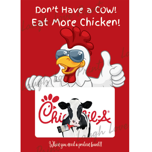 Bonus Gift Card Page - Fast Food Chicken - Add to any of the other Gift Card Books - Printable Instant Download Gift