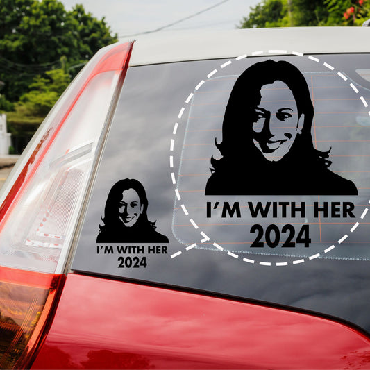 I'M WITH HER Car Decal - Harris for President 2024