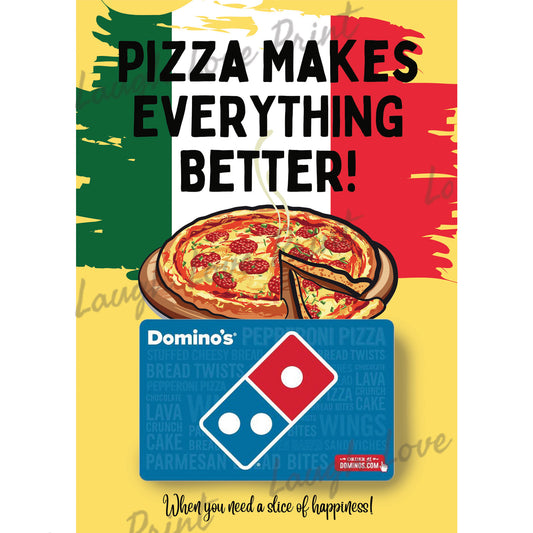 Bonus Gift Card Page - Pizza - Add to any of the other Gift Card Books - Printable Instant Download Gift