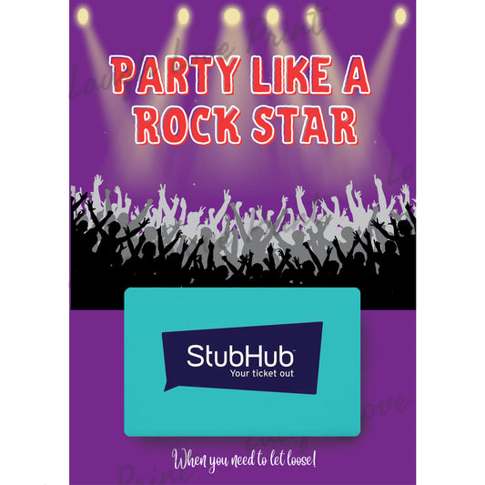 Gift Card Holder - Stubhub Gift Card Theme - Add to any of the other Gift Card Books - Printable Instant Download Gift