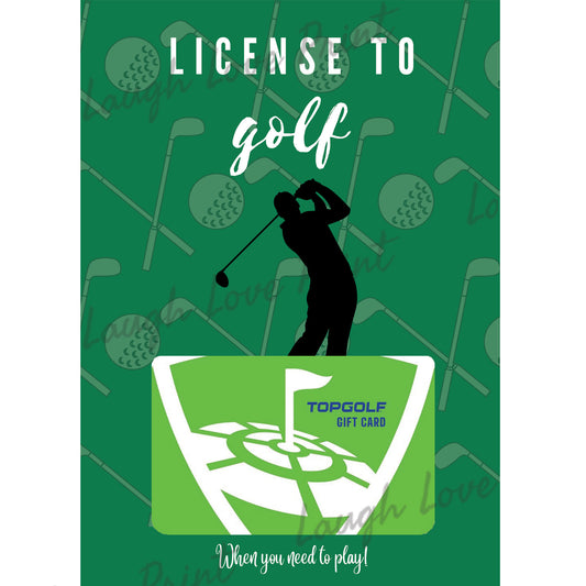 Bonus Gift Card Page - Golf - Add to any of the other Gift Card Books - Printable Instant Download Gift